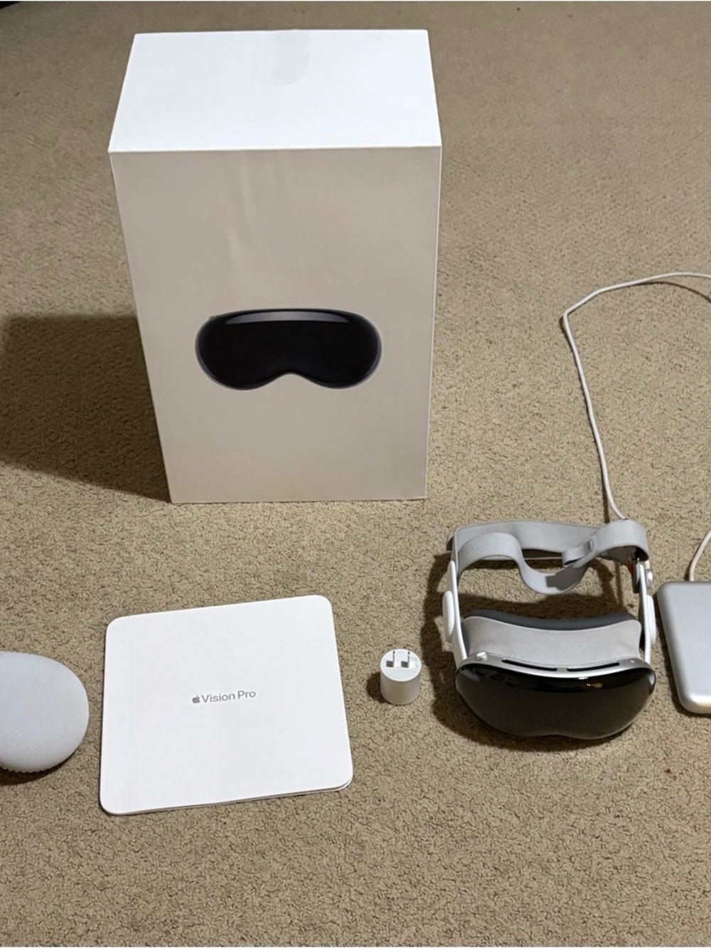 Apple Vision Pro headset in white and black